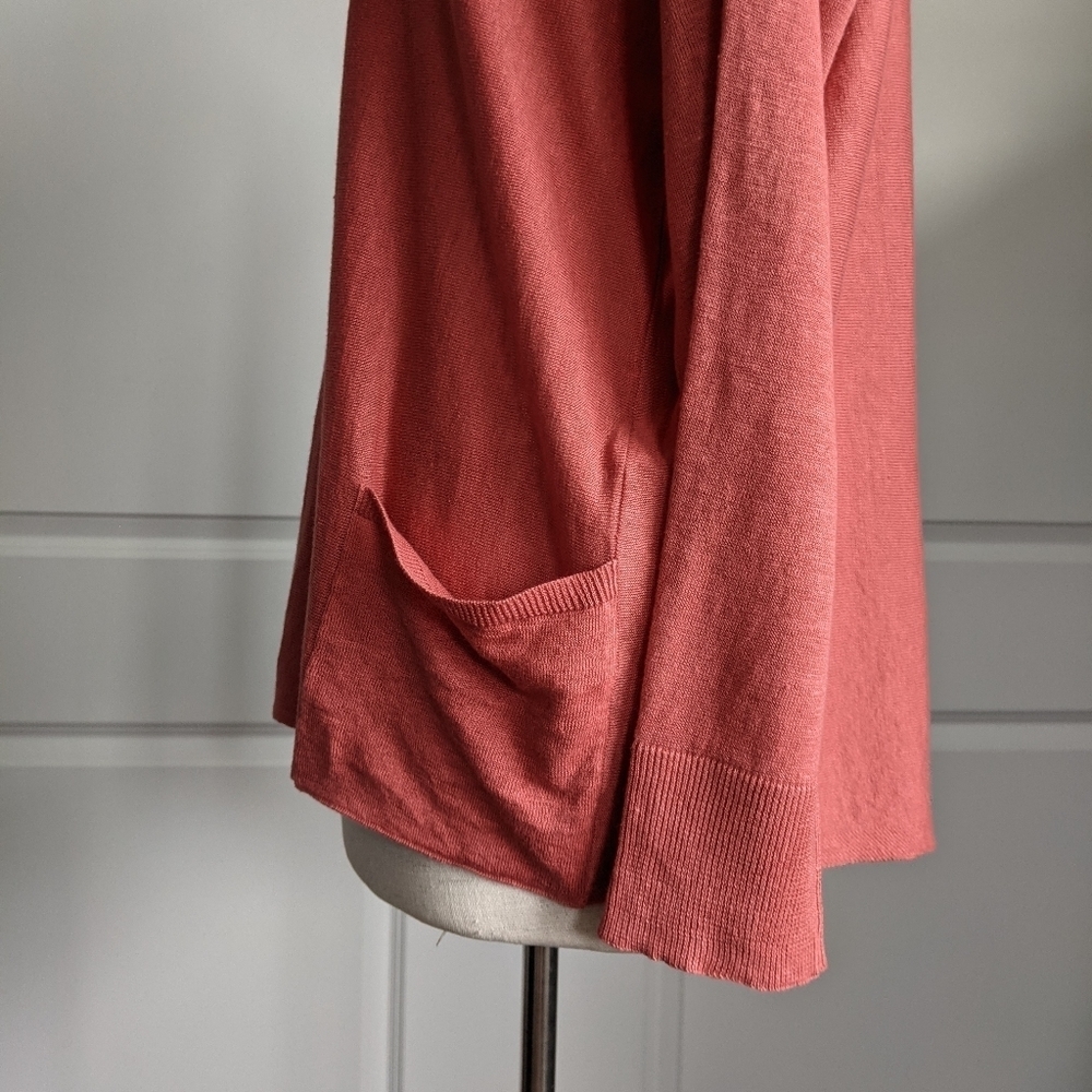 Eileen Fisher Top Pullover Lightweight Long Sleeve Cotton Linen Cedar M NWT - Picture 11 of 15